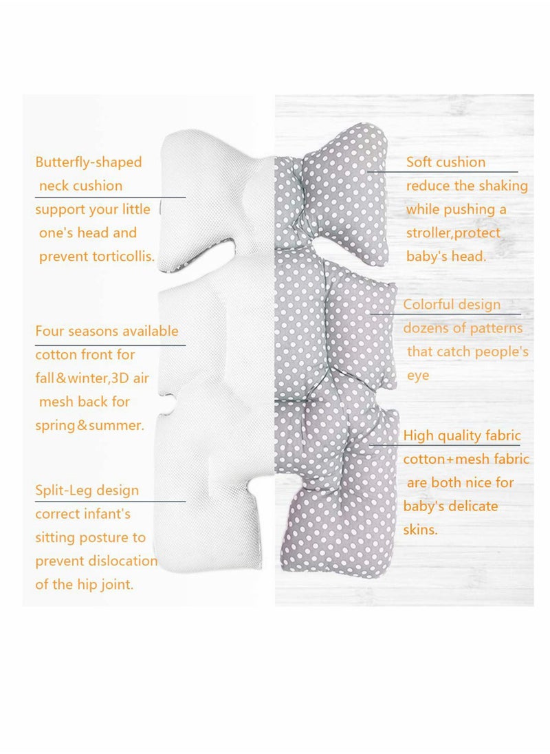 SYOSI Baby Car Seat Cushion for Stroller and High Chair Liner Mat Universal Child Safety Double Sides Use (Gray Point)  - Image 2