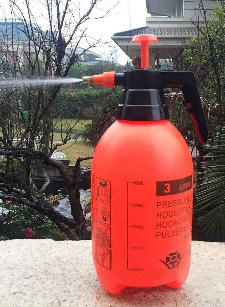 MARGOUN 3-Liter Handheld Pressure Sprayer – Adjustable Plastic Spray Bottle for Home Cleaning and Garden Watering (Orange/Black)  - Image 3