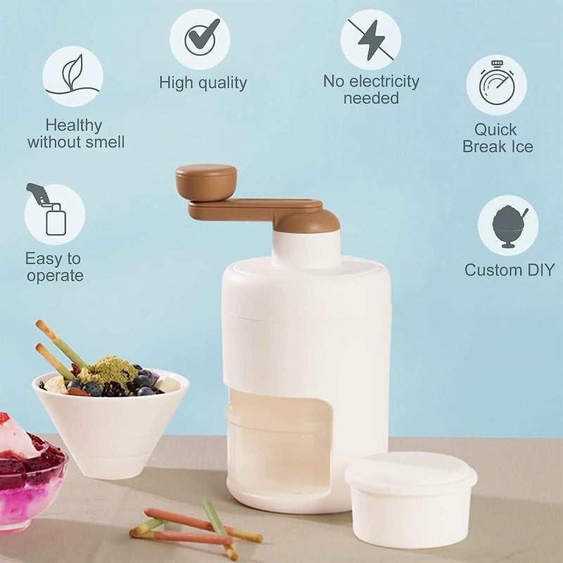 جليفار ماكينة حلاقة الثلج اليدوية - آلة صنع مخروط الثلج - كسارة ثلج يدوية بشفرات من الفولاذ المقاوم للصدأ، تتضمن قالب ثلج، لا تحتاج إلى كهرباء، مثالية لوجبات الأطفال الصيفية والكوكتيلات المجمدة للكبار - Image 1