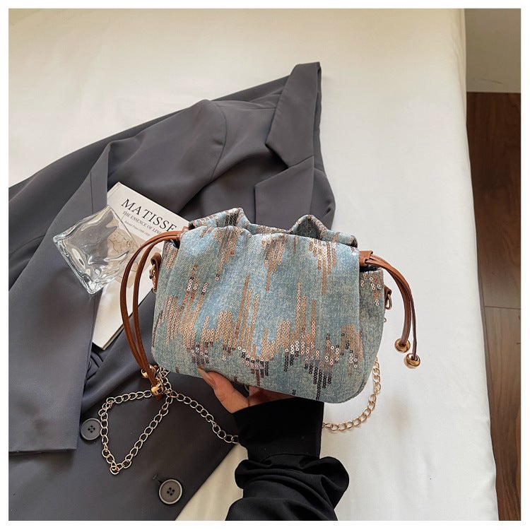 حقيبة تسوق نسائية بلمعان - Image 4