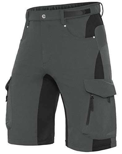 XKTTAC Men's Outdoor Quick Dry Lightweight Stretch Cargo Shorts for Hiking, Tactical, Casual, Fishing, Golf, Camping, Travel with 6 Pockets (Dark Grey, Large) - Image 1