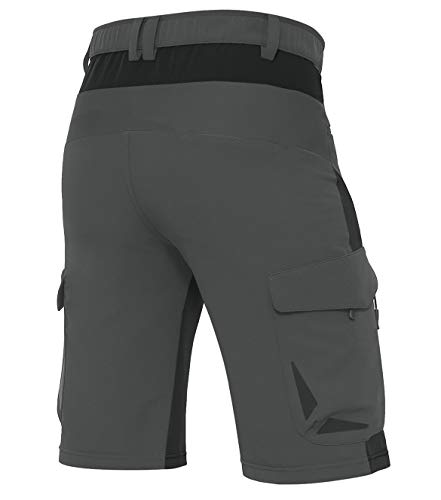 XKTTAC Men's Outdoor Quick Dry Lightweight Stretch Cargo Shorts for Hiking, Tactical, Casual, Fishing, Golf, Camping, Travel with 6 Pockets (Dark Grey, Large) - Image 2