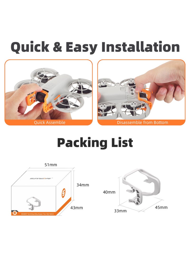 Generic - Quick-release Gimbal Bumper for DJI NEO Anti-Collision Full Protection Camera Lens Protector Compatible with DJI Neo Accessories (Grey) - Image 1