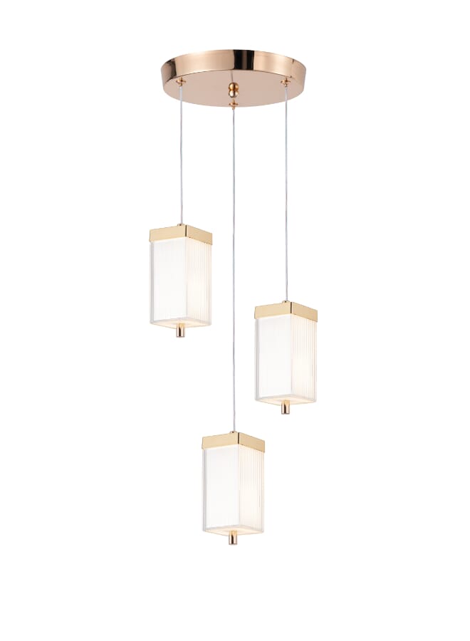 بيست باور ثريا LED عصرية موديل 9897-3 – ثلاث مصابيح معلقة | 30 واط | سلك قابل للتعديل بطول 100 سم | 3 أوضاع إضاءة | إضاءة سقفية فاخرة - Image 3