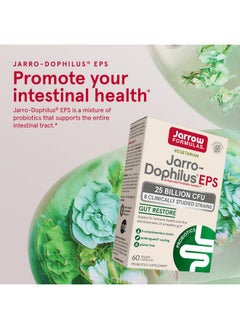jarrow formulas Jarrodophilus Eps Gut Resore Probiotic 25 Billion Cfu 60 Servings (Enteric Coated Veggie Caps) 8 Clinically Studied Strains Intestinal & Immune Health Dietary Supplement  - Image 4
