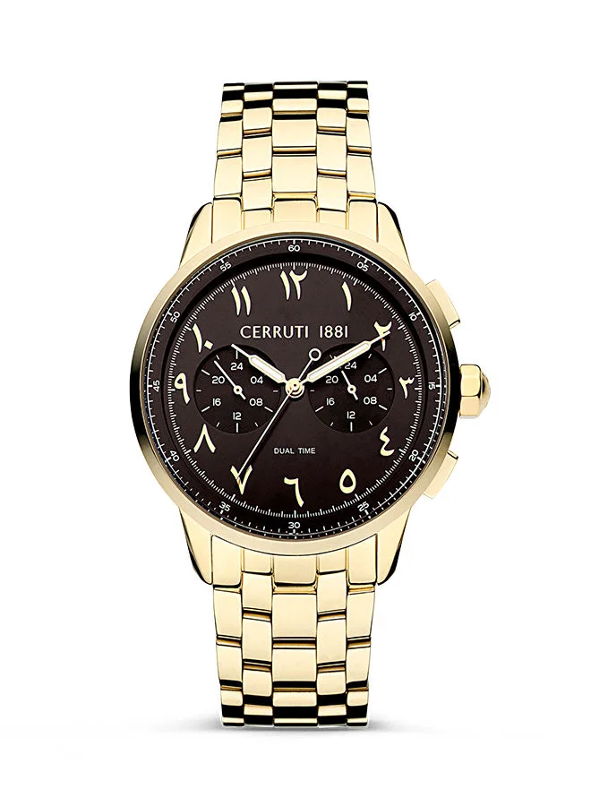 شيروتي 1881 Mucciano 44mm Men's Quartz Watch With Gold Plated Stainless Steel Bracelet