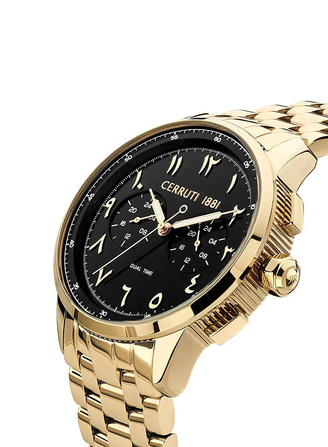 شيروتي 1881 Mucciano 44mm Men's Quartz Watch With Gold Plated Stainless Steel Bracelet