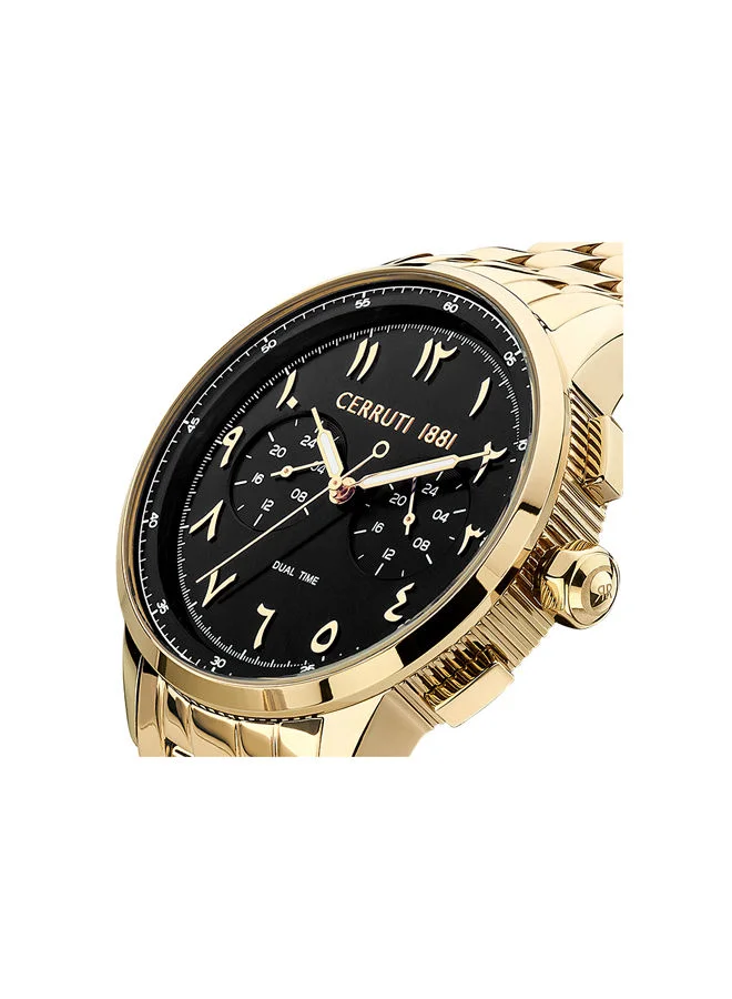 شيروتي 1881 Mucciano 44mm Men's Quartz Watch With Gold Plated Stainless Steel Bracelet