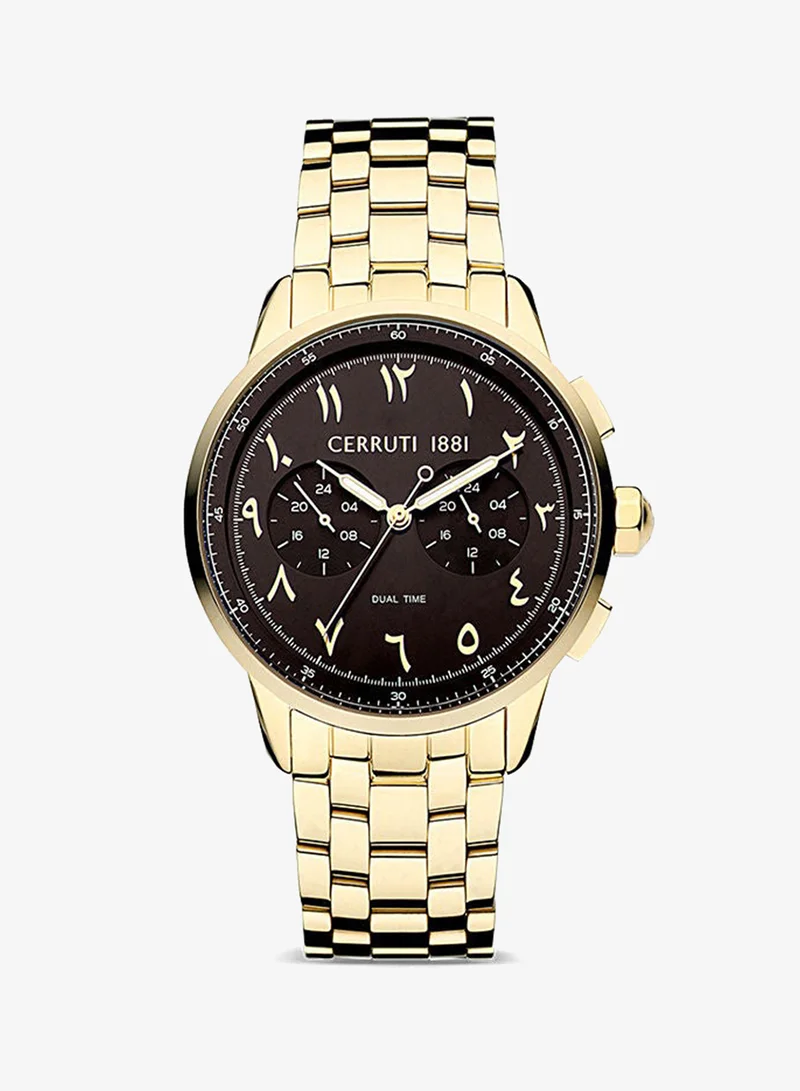 Mucciano 44mm Men's Quartz Watch With Gold Plated Stainless Steel Bracelet