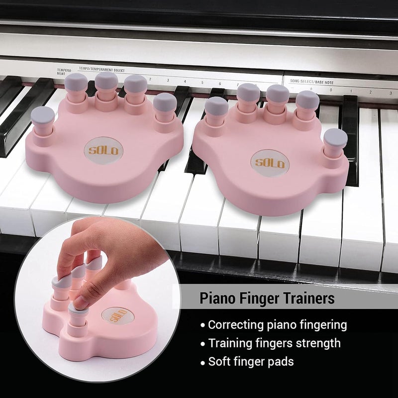 klarako 1 Pair Piano Finger Trainers Fingers Strength Training Finger Correctors w/Tension Keys Soft Finger Pads - Image 4