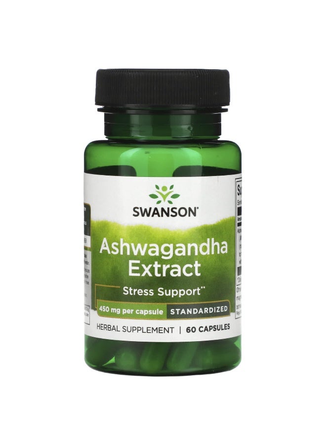 SWANSON Swanson, Ashwagandha Extract, Standardized, 450 mg, 60 Capsules 