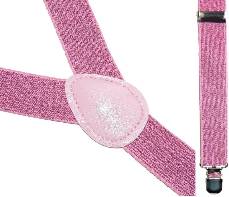 CTM Women's Elastic Glitter Clip-End Suspenders - Image 2