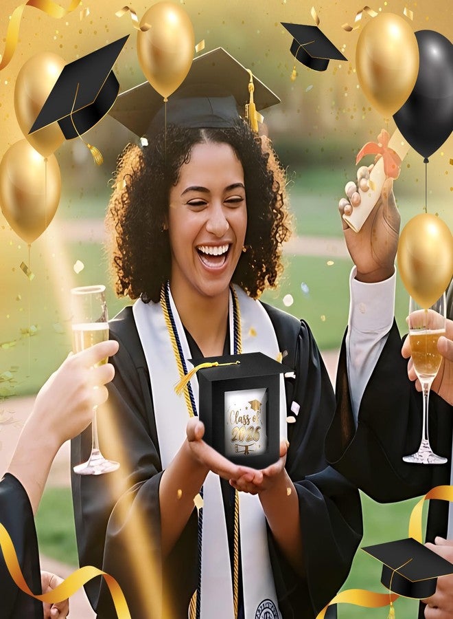 Kolldenn 20 Pcs Large Graduation Cap Gift Boxes 4.5 x 3.5 x 4.8 Inches with Clear Window Grade Hat Box with Gold Tassel for Mug Candle Candy Cupcake Chocolate for 2026 Graduate Party Favor Decoration - Image 3