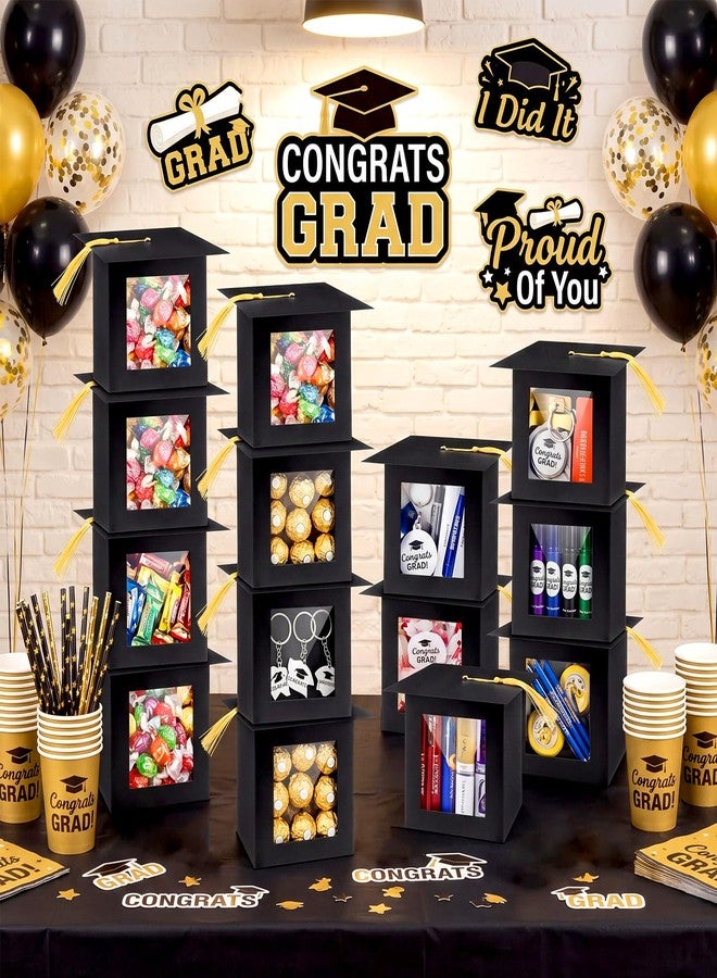 Kolldenn 20 Pcs Large Graduation Cap Gift Boxes 4.5 x 3.5 x 4.8 Inches with Clear Window Grade Hat Box with Gold Tassel for Mug Candle Candy Cupcake Chocolate for 2026 Graduate Party Favor Decoration - Image 5