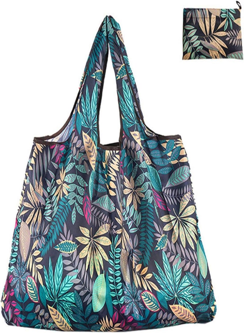 GGOOT 210D Thick Oxford Green Shopping Bags Foldable Supermarket Grocery Bags Single-shoulder Portable Bags with Large Capacity