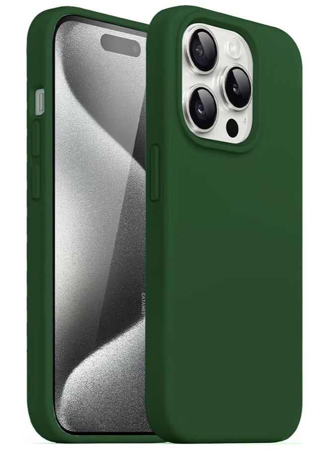 CATANES Silicone Case Cover for Apple iPhone 15 Pro Max Case Durable and Anti Scratch Back Cover Green  - Image 3