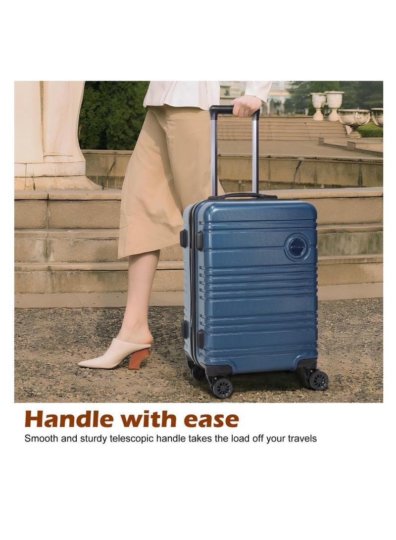 Aklsvion 20-Inch Blue Spinner Luggage Set with Backpack and Toiletry Bag - Lightweight, Durable, and TSA Lock-Equipped for Travel Ease - Image 2