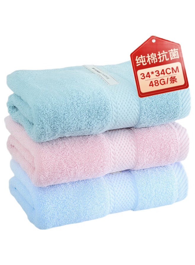 Grace Xinjiang Cotton Antibacterial Towels, 3-Pack, Pure Cotton Soft Comfortable Baby Children Sweat-Absorbing Water-Absorbing Small Towels, Sweat-Wiping Towels - Image 1