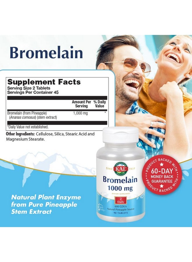 KAL Bromelain Tablets, 1000 mg, 90 Count - Image 3