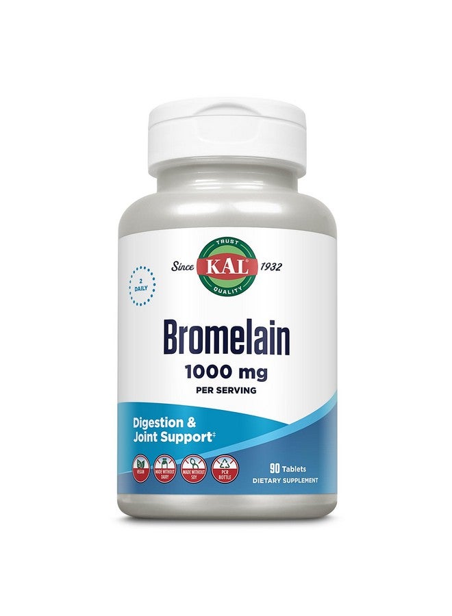 KAL Bromelain Tablets, 1000 mg, 90 Count - Image 1