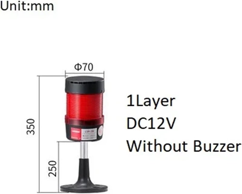 Stack Lamp Emergency Light Straight Rod Disk Base LED Warning Light Tower DC12V/24V AC110V/220V/380V No Buzzer(3Layers 24V no Buz) - Image 2