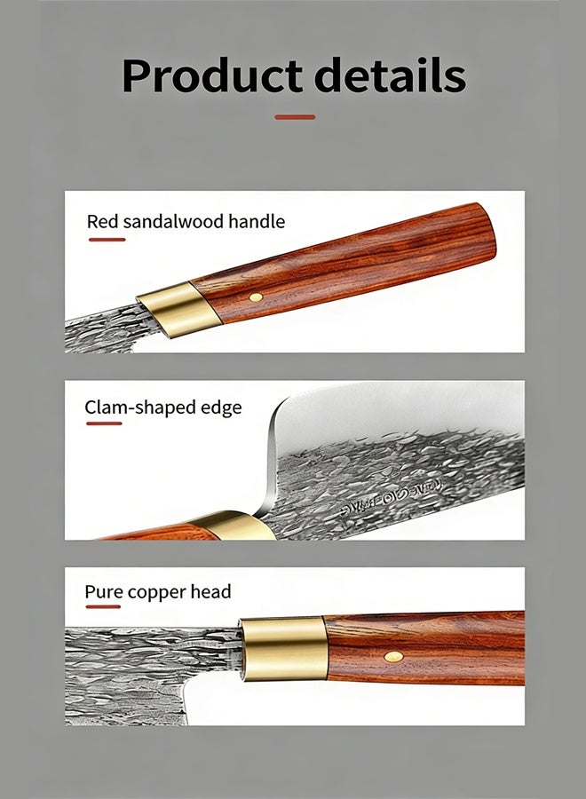 Saiboro Kitchen Knife Butcher Knife Boning Knife Chef's Knife+Premium Gift Box,High-Quality 5Cr15 High-Carbon Steel,Professional Forged Kitchen Knife Features Solid Wood,Slicing Knife/Meat Cutter,for Home and Restaurant,Premium Kitchen Knife - Image 4