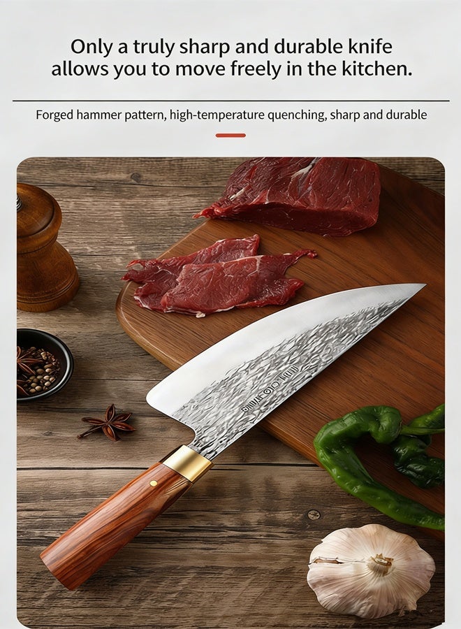 Saiboro Kitchen Knife Butcher Knife Boning Knife Chef's Knife+Premium Gift Box,High-Quality 5Cr15 High-Carbon Steel,Professional Forged Kitchen Knife Features Solid Wood,Slicing Knife/Meat Cutter,for Home and Restaurant,Premium Kitchen Knife - Image 5