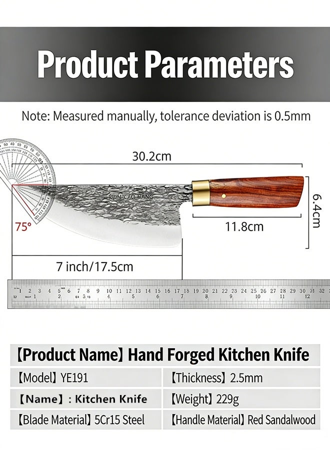 Saiboro Kitchen Knife Butcher Knife Boning Knife Chef's Knife+Premium Gift Box,High-Quality 5Cr15 High-Carbon Steel,Professional Forged Kitchen Knife Features Solid Wood,Slicing Knife/Meat Cutter,for Home and Restaurant,Premium Kitchen Knife - Image 2