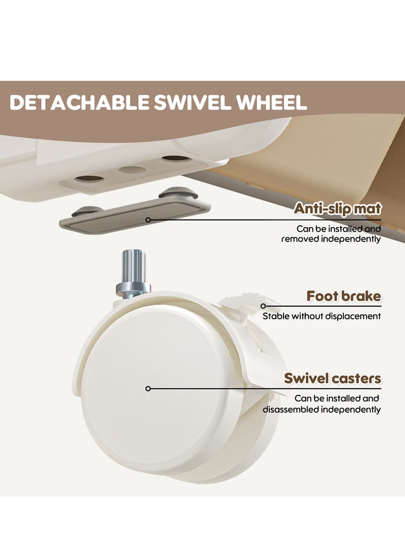 Amoyls Large Capacity Kids Toy Storage Organizer Rack with Wheels, Movable Books & Toys Storage Cabinet with Bins, Eco-Friendly Nursery Playroom Organizer - Image 5