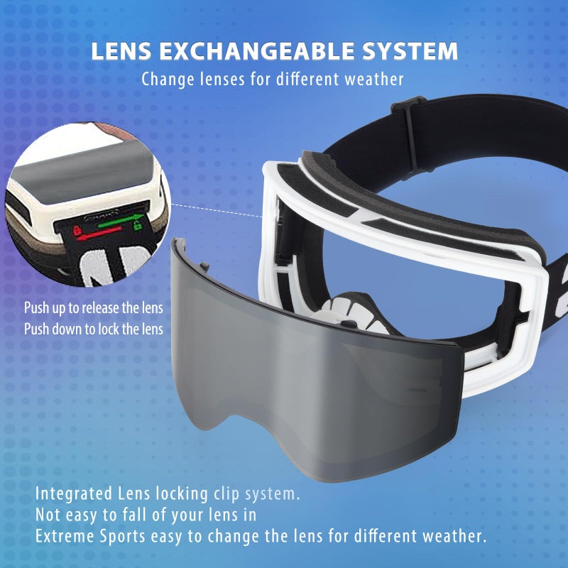 EXP VISION Ski/Snowboard Goggles, Over Glasses Snow Goggles Anti Fog Snowboard Goggle for Men, Women Youth - Image 5