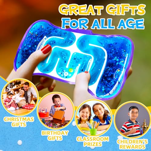 Eerrhhaq 8 Pack Squeeze Fidget Toys for Kids,Squishy Sensory Tube with Maze Bead,Colorful Goo,Glitter Sequins,Stress Anxiety Relief Calming Toys for Easter Basket Stuffers Classroom Prizes - Image 3