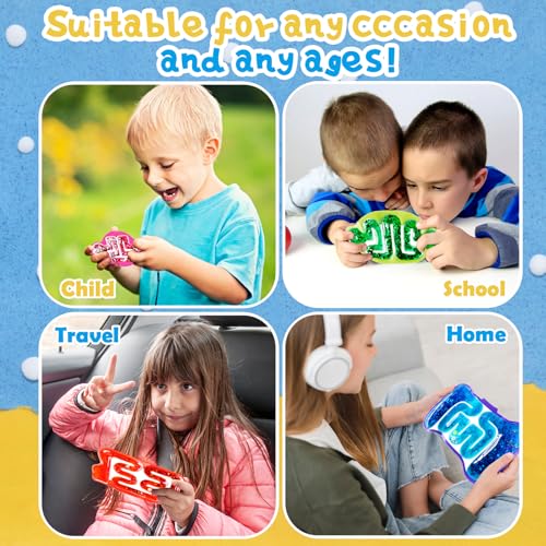 Eerrhhaq 8 Pack Squeeze Fidget Toys for Kids,Squishy Sensory Tube with Maze Bead,Colorful Goo,Glitter Sequins,Stress Anxiety Relief Calming Toys for Easter Basket Stuffers Classroom Prizes - Image 4
