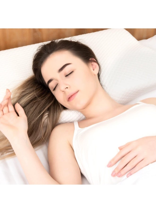 وسادة إسفنجية للذاكرة، وسادة تقويمية لآلام الرقبة، وسادة إسفنجية للذاكرة بتصميم محيطي للرقبة، وسائد طبية متخصصة لآلام الرقبة، وسادة بتصميم محيطي (طول 50 سم وعرض 30 سم) - Image 3