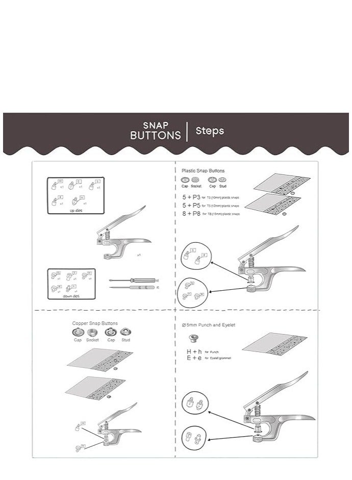 KASTWAVE مجموعة أزرار بلاستيكية ومعدنية مع كماشة كبس، 300 مجموعة من أزرار بلاستيكية ومعدنية كبس للخياطة والحرف اليدوية (أخضر) - Image 4
