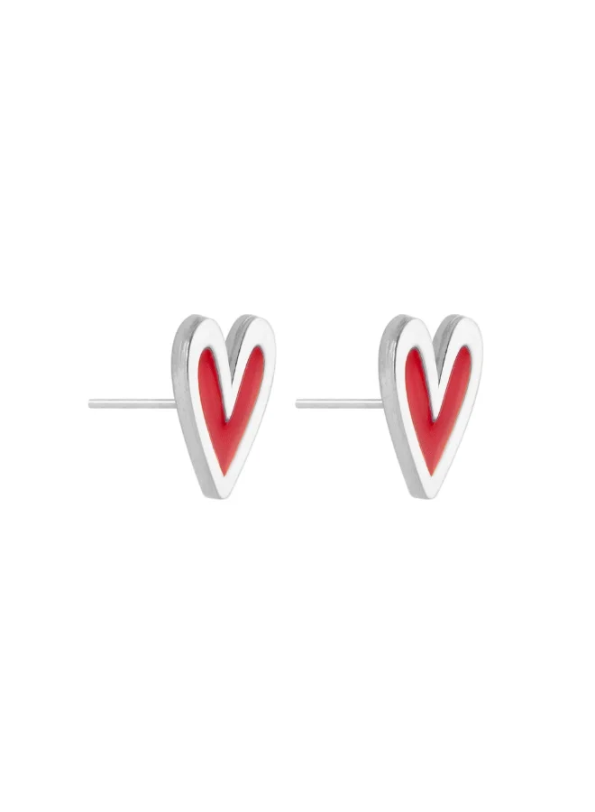 Minza  Minza ” Rouge ” Pure 925 Sterling Silver, Vitreous Enamel, Handmade Earrings for Women, Stud Earrings, 1.00 grams of Silver, Jewelry for Casual & Special Occasion for Women | Best Price UAE