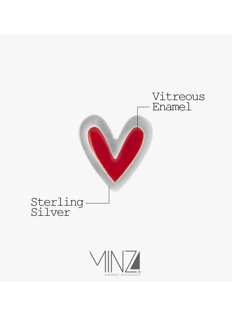 Minza  Minza ” Rouge ” Pure 925 Sterling Silver, Vitreous Enamel, Handmade Earrings for Women, Stud Earrings, 1.00 grams of Silver, Jewelry for Casual & Special Occasion for Women | Best Price UAE