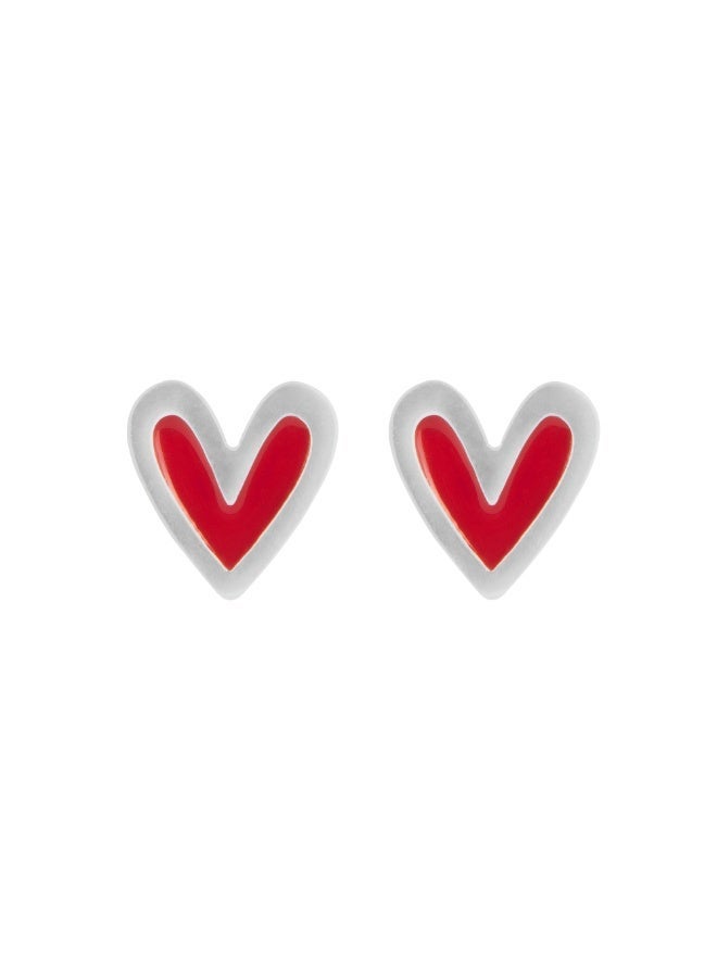 Minza ” Rouge ” Pure 925 Sterling Silver, Vitreous Enamel, Handmade Earrings for Women, Stud Earrings, 1.00 grams of Silver, Jewelry for Casual & Special Occasion - Image 2