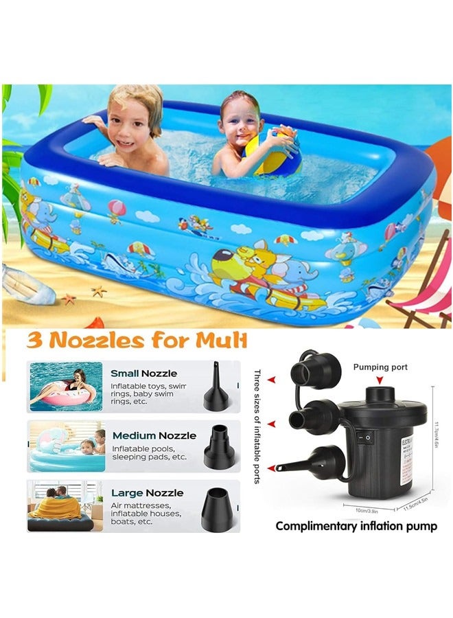 Beauenty Inflatable Swimming Pool With Pump, Full-Sized Thickened Blow-Up Pool For Kids Adults, BPA-Free Kiddie Pools For Family Garden, Backyard, Summer Water Party, Indoor Outdoor,Lawn (260 * 160 * 52CM) - Image 2