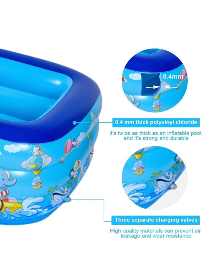 Beauenty Inflatable Swimming Pool With Pump, Full-Sized Thickened Blow-Up Pool For Kids Adults, BPA-Free Kiddie Pools For Family Garden, Backyard, Summer Water Party, Indoor Outdoor,Lawn (260 * 160 * 52CM) - Image 4