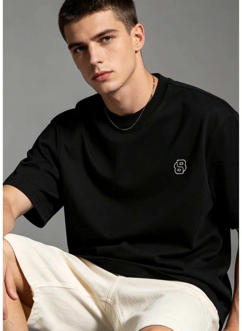 BOSS Men & Women Crew Neck Cotton T-Shirt - Black Casual Short Sleeve Top with Logo Print - Image 4