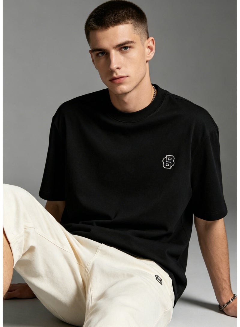 BOSS Men & Women Crew Neck Cotton T-Shirt - Black Casual Short Sleeve Top with Logo Print - Image 5