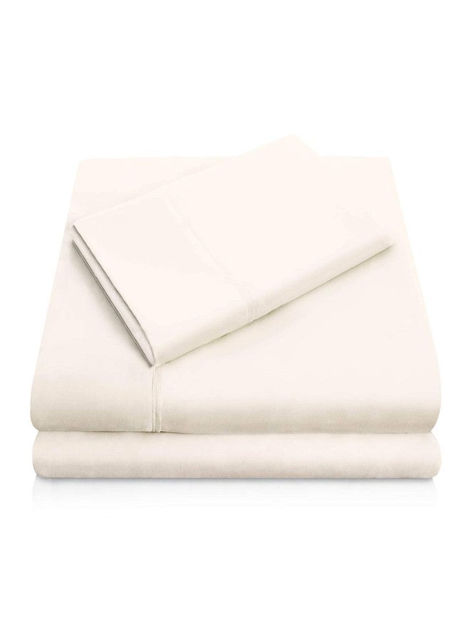 MALOUF Double Brushed Microfiber Super Soft Luxury Bed Sheet Set - Wrinkle Resistant - Cot Size - Ivory - Image 1