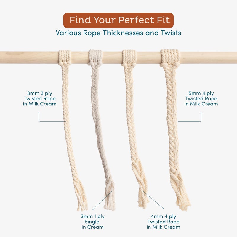 Nook Theory Cotton 3mm Macrame Cord 220 Yards - 4mm 5mm Soft Macrame Rope Perfect for Knots - Supplies for Wall Hangers & Boho Decorations - Cotton String (Cream 3mm 220 Yards) - Image 5