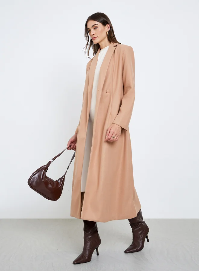 Styli Regular Fit Maxi Wool Coat