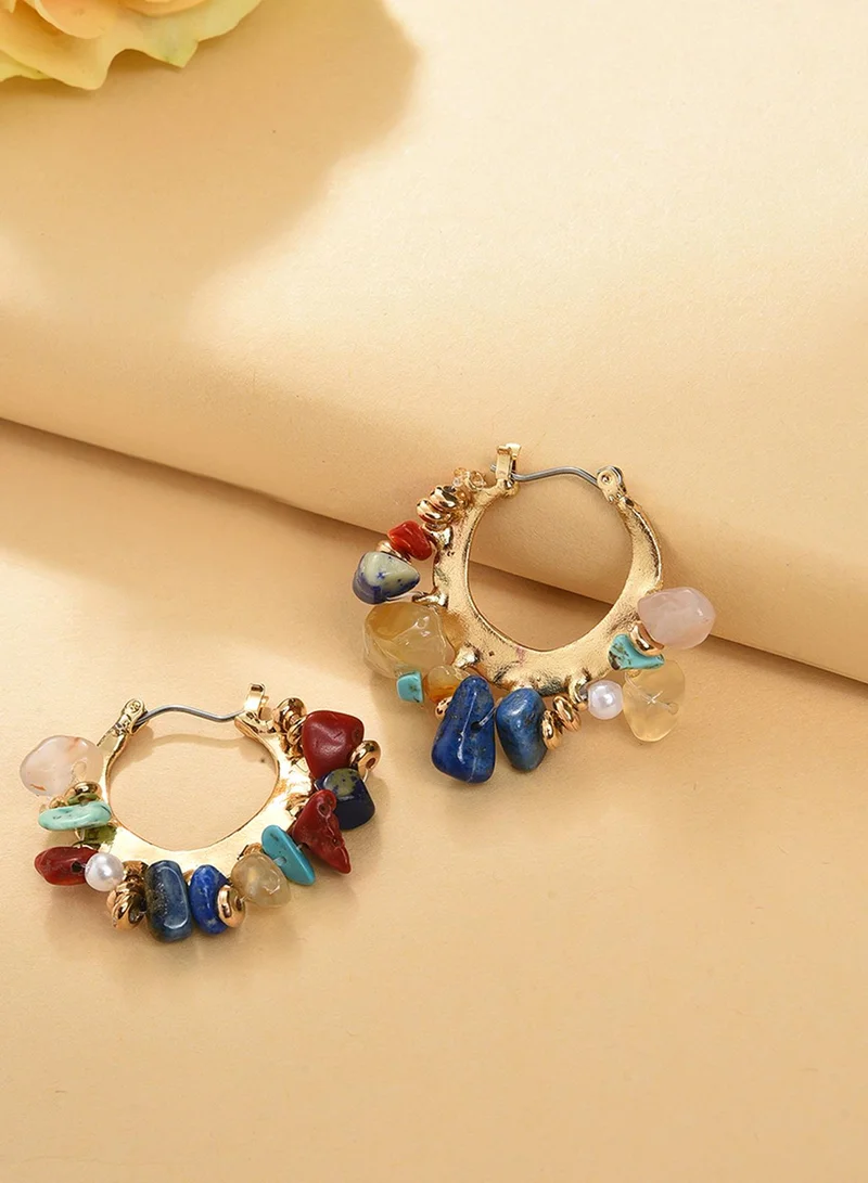 سوهي Multicoloured Contemporary Artificial Hoop Earring Jewellery