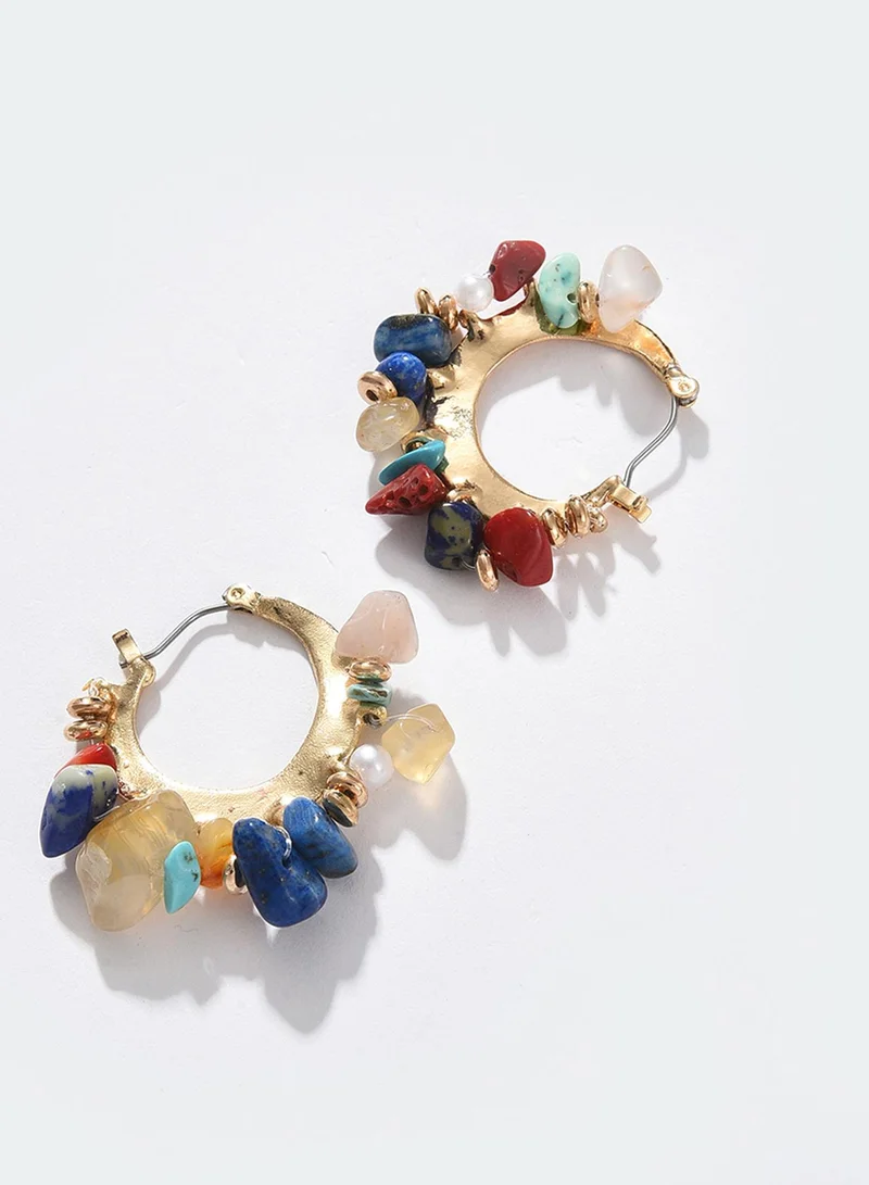 SOHI Multicoloured Contemporary Artificial Hoop Earring Jewellery