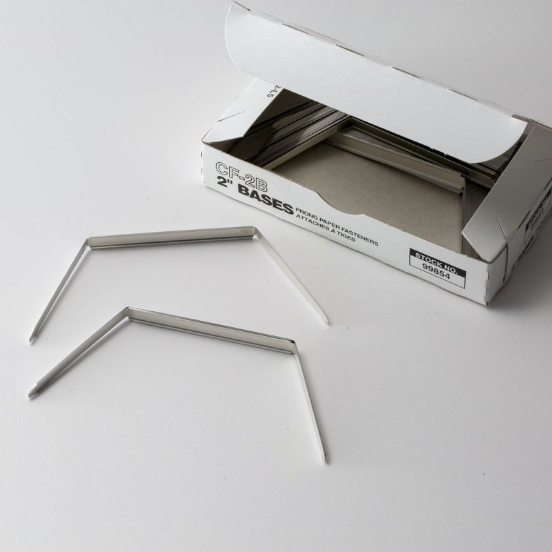 Officemate OIC, OIC99854, Prong Fastener Bases, 100 / Box, Silver, 2 inch - Image 2