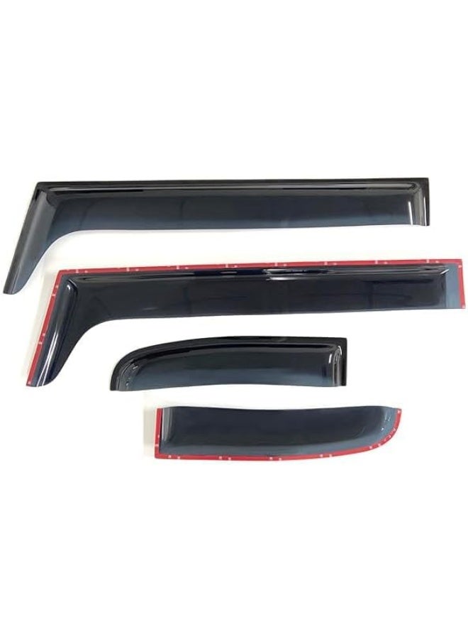 Window Visor Rain Guard Door Vent Dark Smoke Tint Transparent Black 4PCS Deflector Compatible with FJ Cruiser 2007-2023 - Image 3