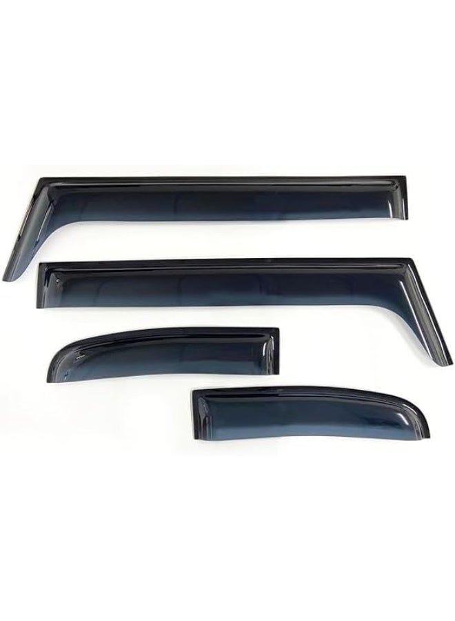 Window Visor Rain Guard Door Vent Dark Smoke Tint Transparent Black 4PCS Deflector Compatible with FJ Cruiser 2007-2023 - Image 2