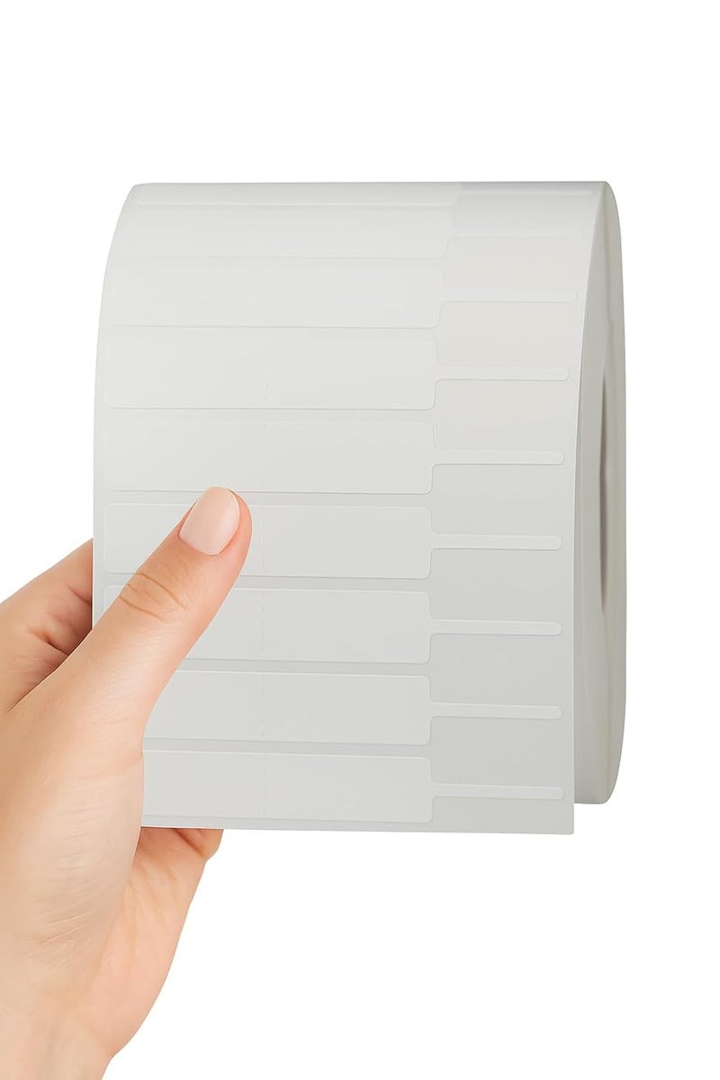 BAR-CODING TECH ® 100mm x 15mm Blank Jewelry Price Tags Stickers | Non tearable - Glossy Premium | 70mm x 15mm Print Area | Indentification Tags Stickers Jewelry Price Label Self Adhesive - Image 3
